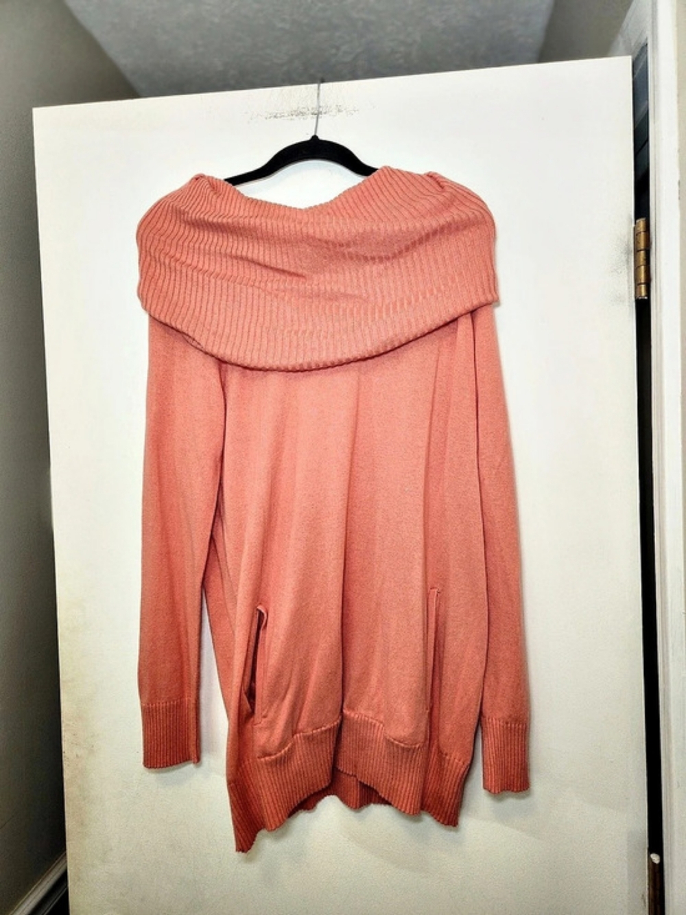 Colleen Lopez Cowl Neck Sweater in Orange Size Medium Fall Harvest Thanksgiving